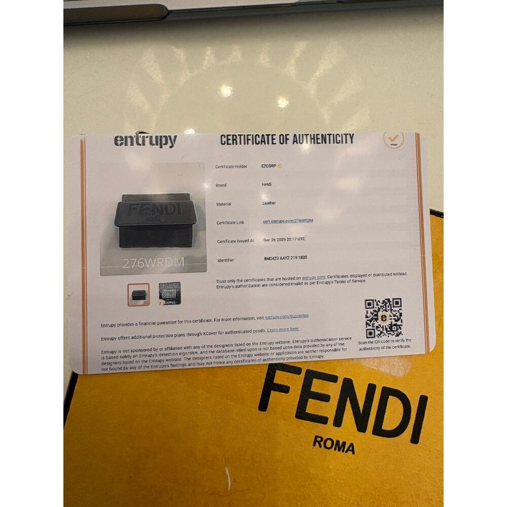 Fendi Roma Leather Card Holder Wallet Debossed Logo - Picture 6 of 6